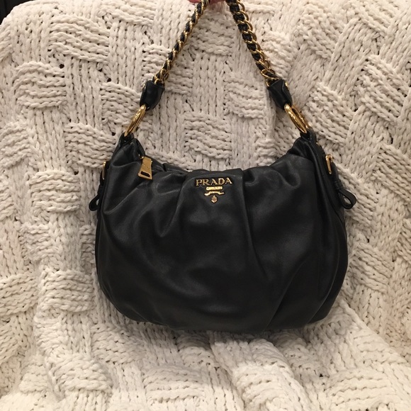 Prada Handbags - Prada Black Leather Shoulder Bag